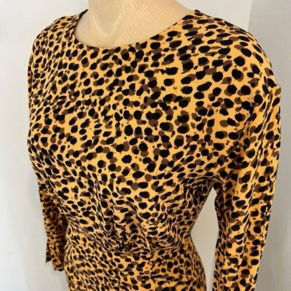 Stockholm Atelier Other Stories Womens 2 Cheetah Yellow Black Bodycon Dress - Picture 7 of 16